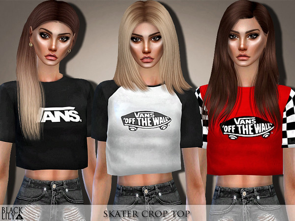 The Sims Resource - Skater Crop Top