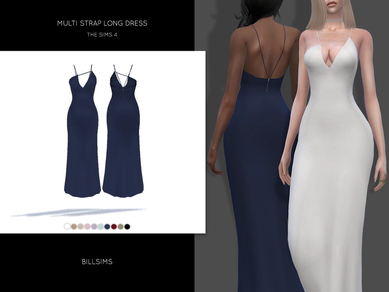 The Sims Resource - Multi Strap Long Dress