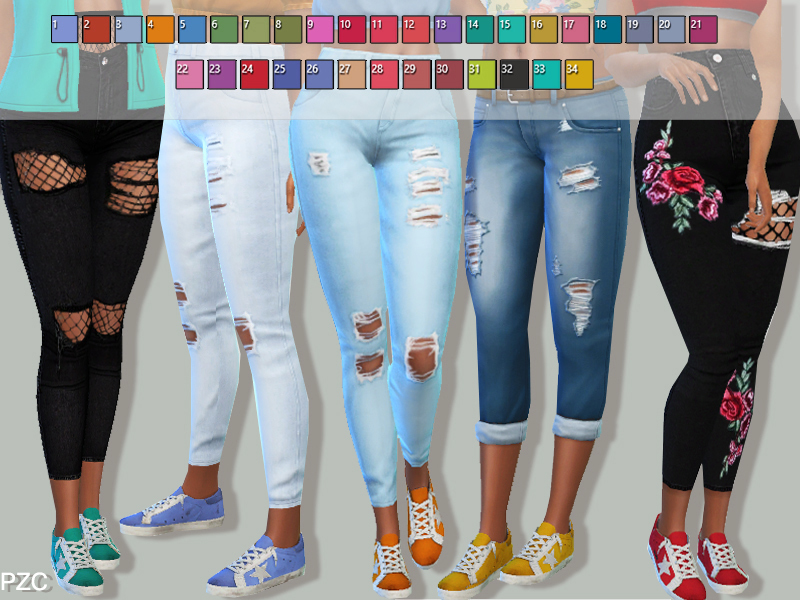 The Sims Resource - Super Star Sneakers Recolor For Female(mesh not  included)