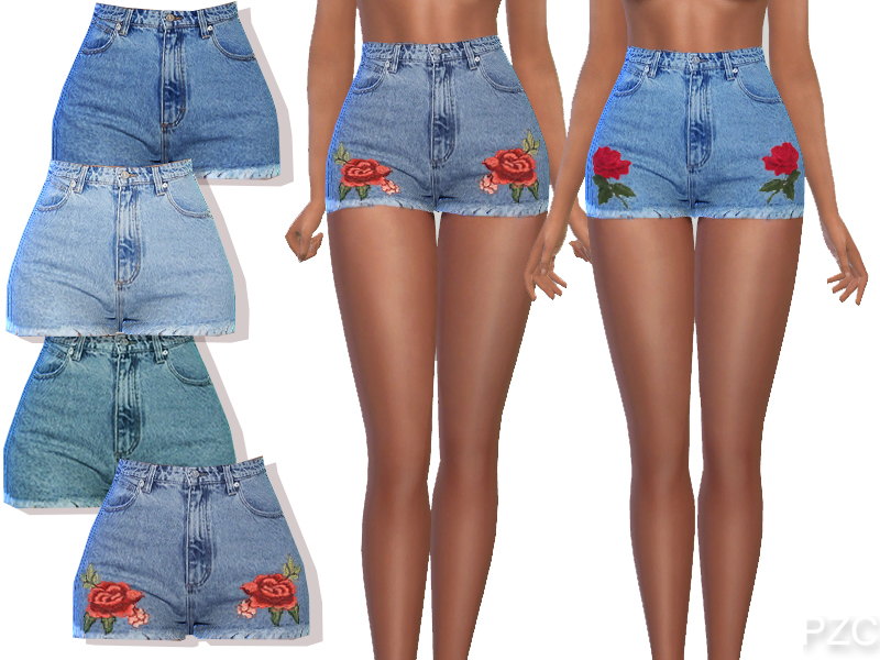 The Sims Resource - Summer Blue Denim Jeans Shorts