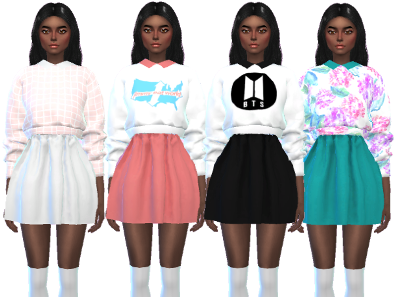 The Sims Resource - Kawaii Sweater Outfits- Mesh Needed