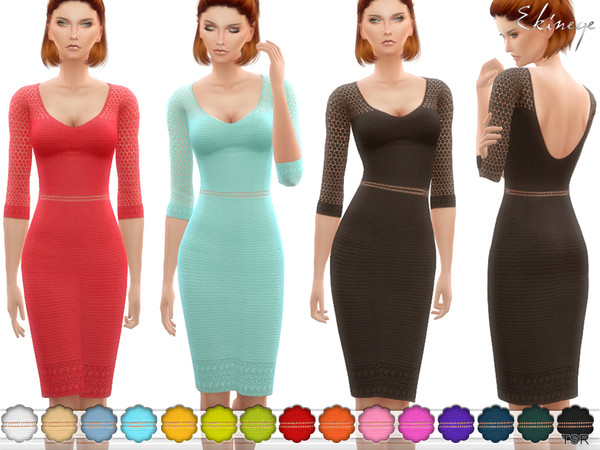 The Sims Resource - Short Sleeve Sweater Dress