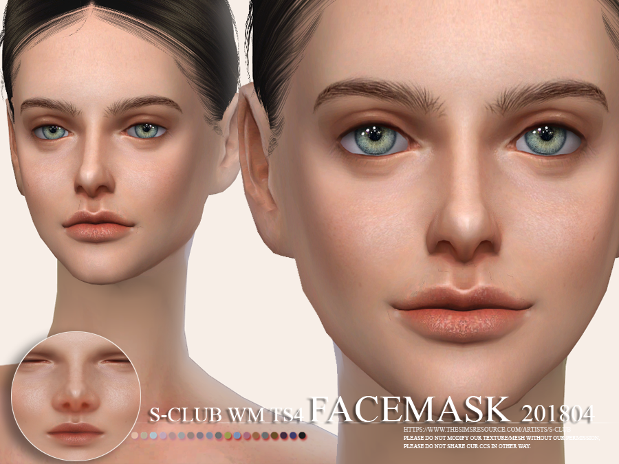 S Club Wm Ts4 Facemask 201804 Sims 4 Cc Skin The Sims 4 Pc Sims 4