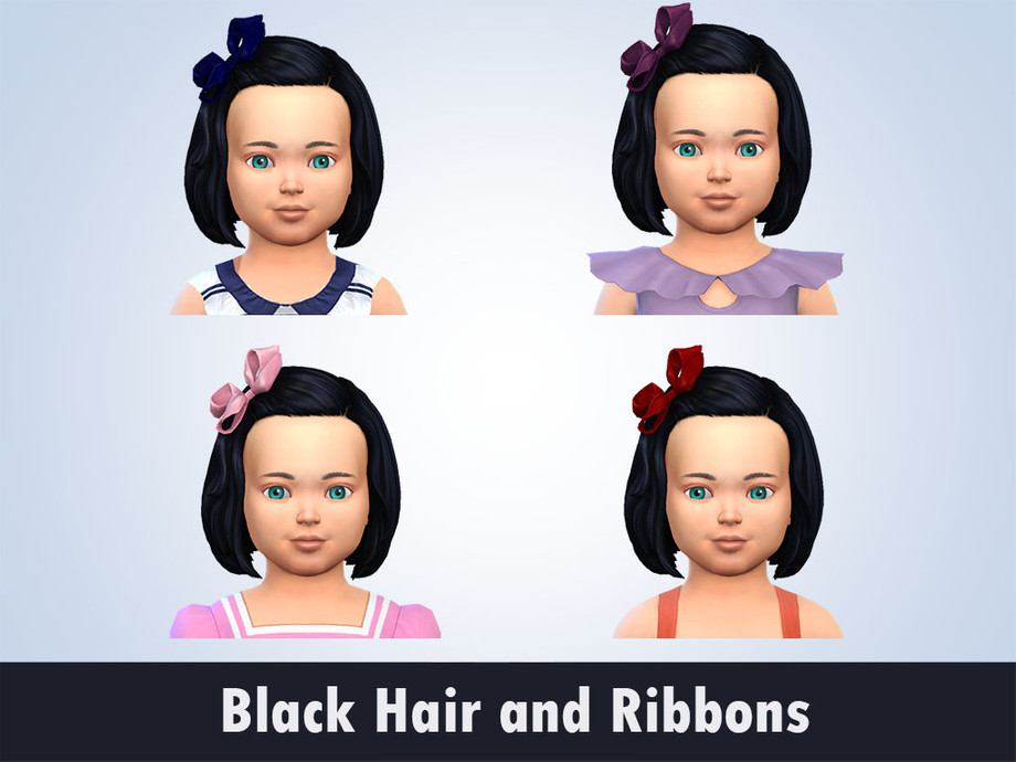 The Sims Resource - Black Hair and Ribbons