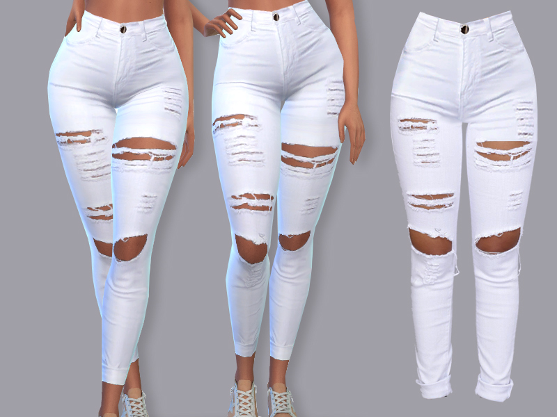 The Sims Resource - White Summer Denim Jeans Margiella