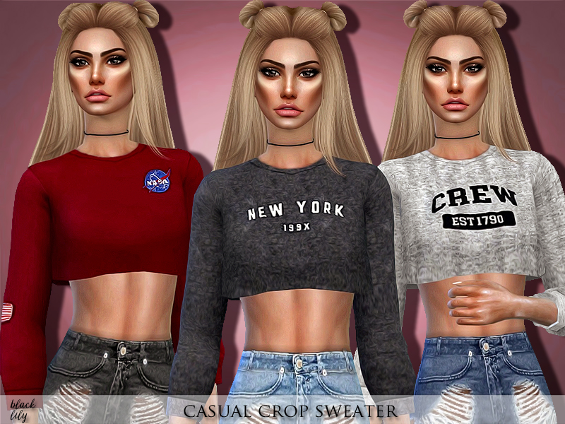 The Sims Resource - Casual Crop Sweater