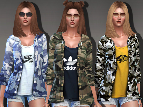 The Sims Resource - Camo Sporty Jackets