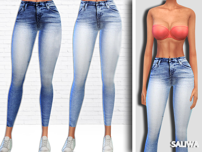 The Sims Resource - High Waisted Realistic Skinny Jeans