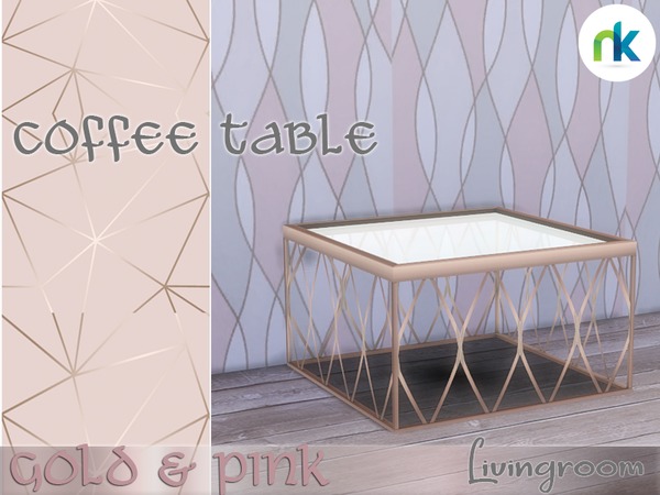 The Sims Resource - Nikadema, Gold & Pink, Coffee Table