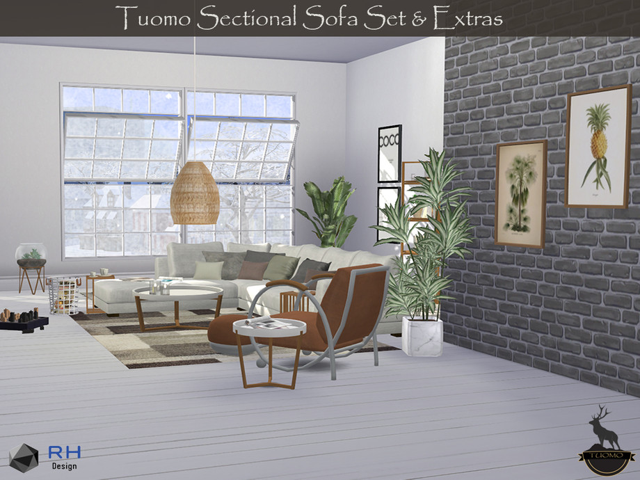 The Sims Resource - Tuomo Sectional Sofa Set and Extras