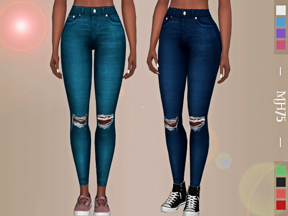 The Sims Resource - S4 Petra Ripped Jeans