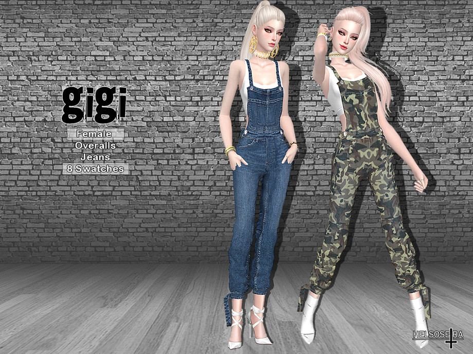 The Sims Resource - GIGI - Overalls Jeans