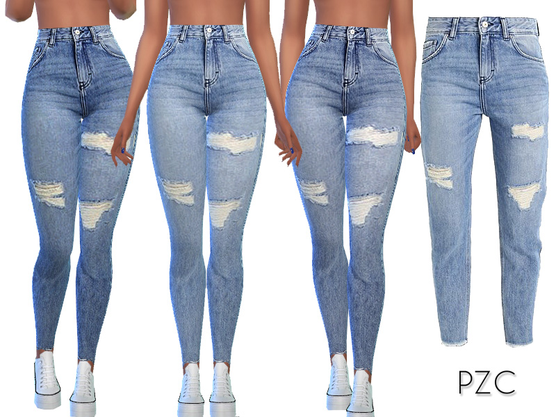 The Sims Resource - Ripped Denim Jeans