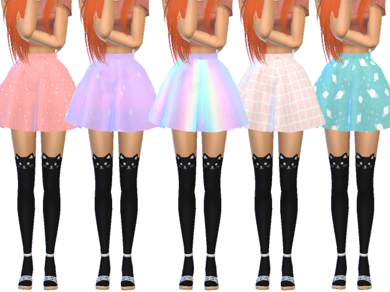 The Sims Resource - Kawaii Flared Mini Skirts - Mesh Needed