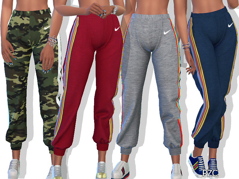 The Sims Resource - Nike Athletic Sweatpants With Side Rainbow Stripe