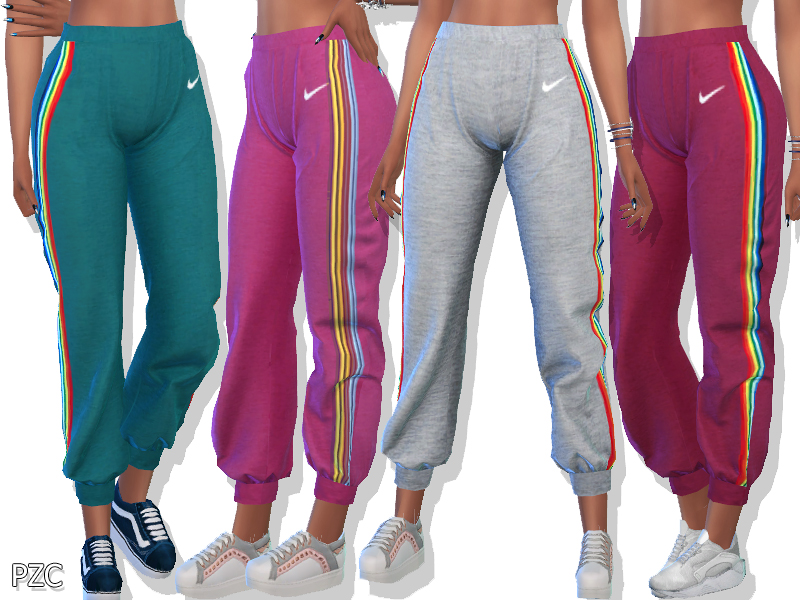 Salón abortar Reunión The Sims Resource - Nike Athletic Sweatpants With Side Rainbow Stripe