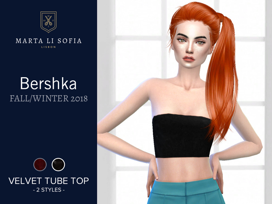 The Sims Resource - Marta Li Bershka Velvet Tube Top