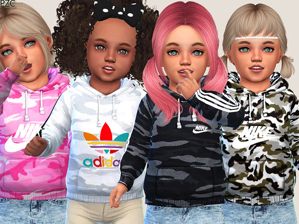 The Sims Resource - Camo Sporty Hoodies For Toddler