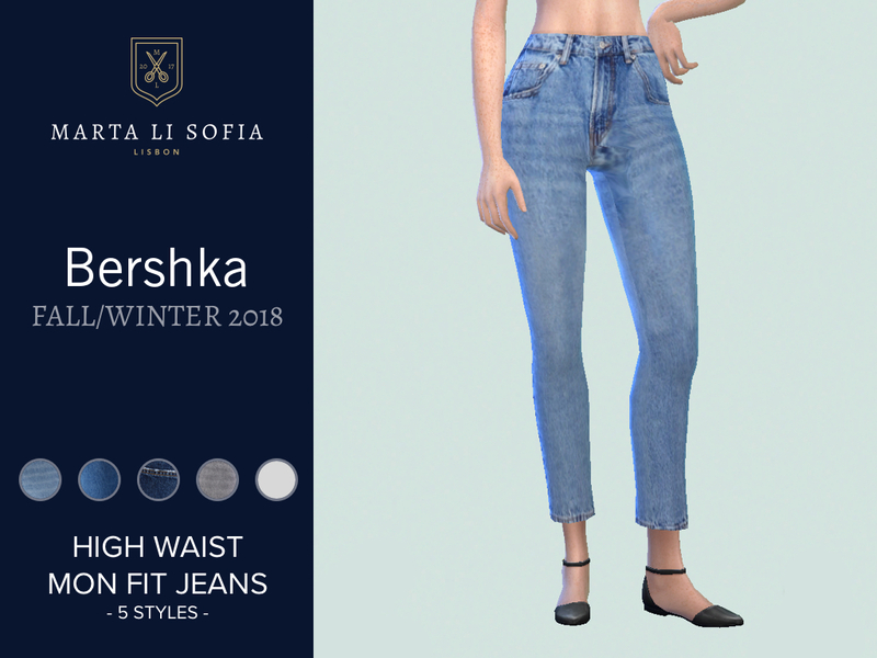 The Sims Resource - Marta Li Bershka High waist mom jeans - City Living  needed