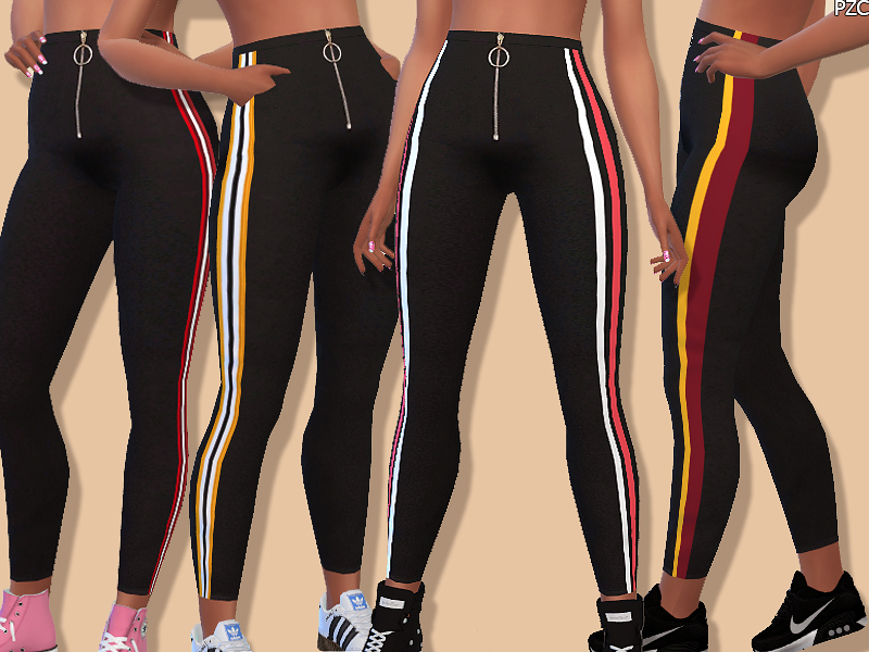 The Sims Resource - Athletic Pants With Zipper and Side Stripes