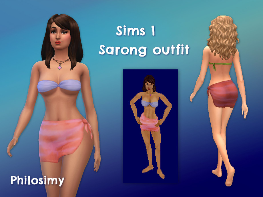The Sims Resource - Sims 1 Sexy Sarong Outfit