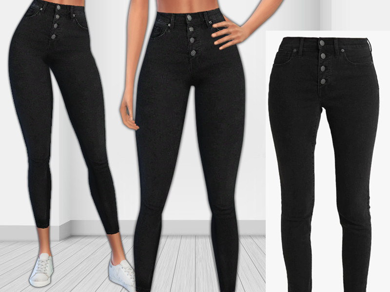 The Sims Resource - Dr Denim Button Fit Jeans