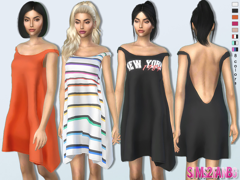 The Sims Resource - 369 - Bare Shoulder Dress