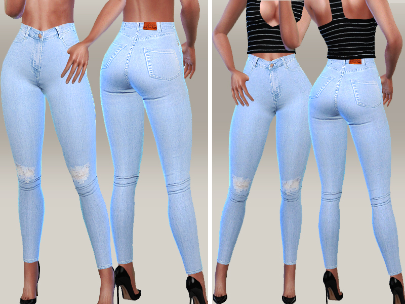 The Sims Resource - Denim Skinny Jeans 059