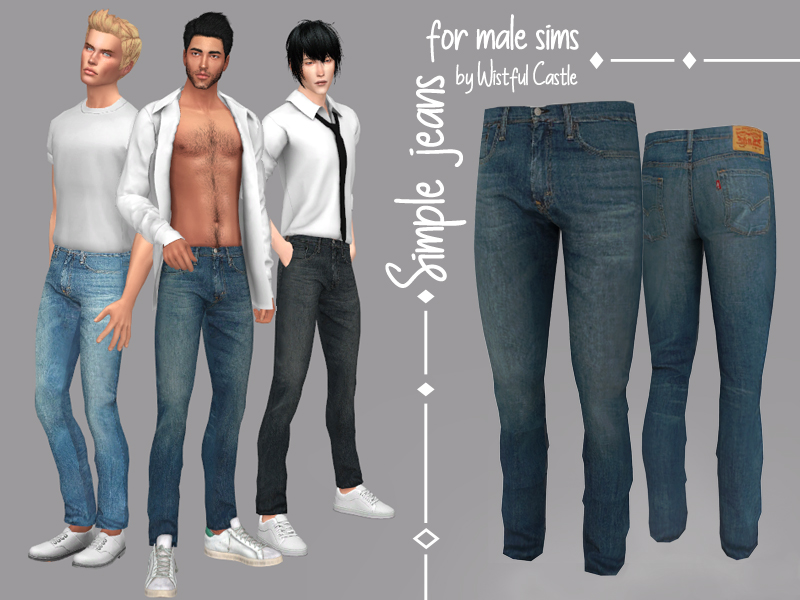 The Sims Resource - Simple jeans - for male sims