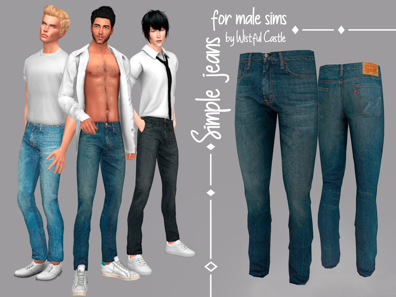 The Sims Resource - Simple jeans - for male sims
