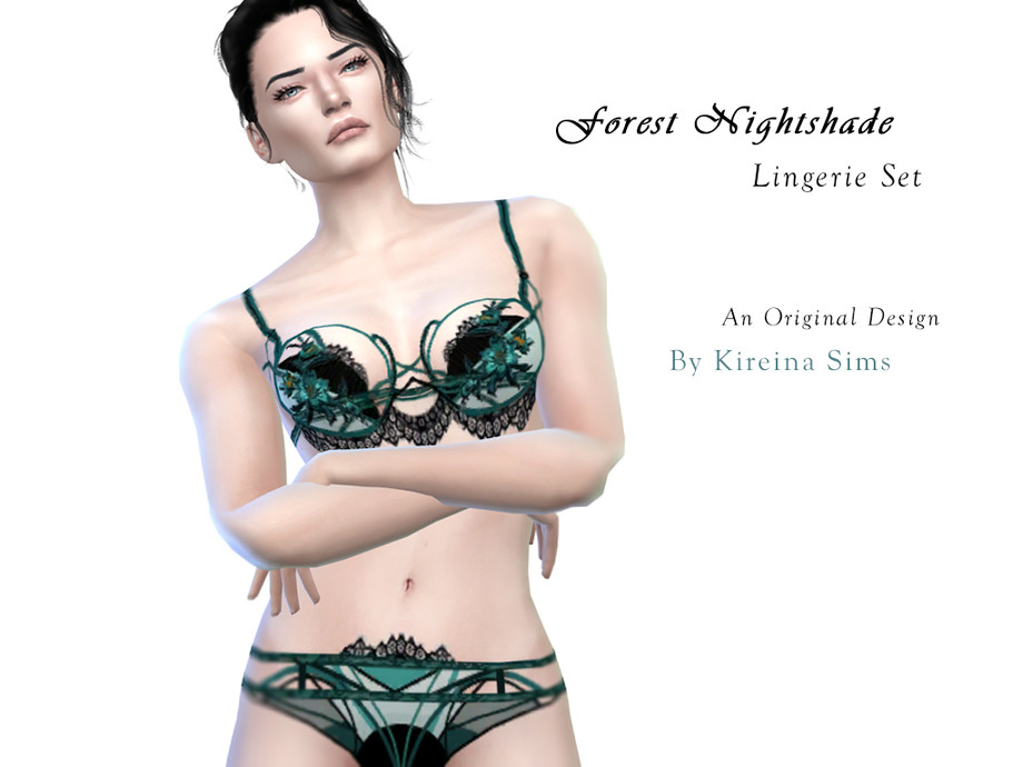 The Sims Resource - Forest Nightshade Lingerie Set