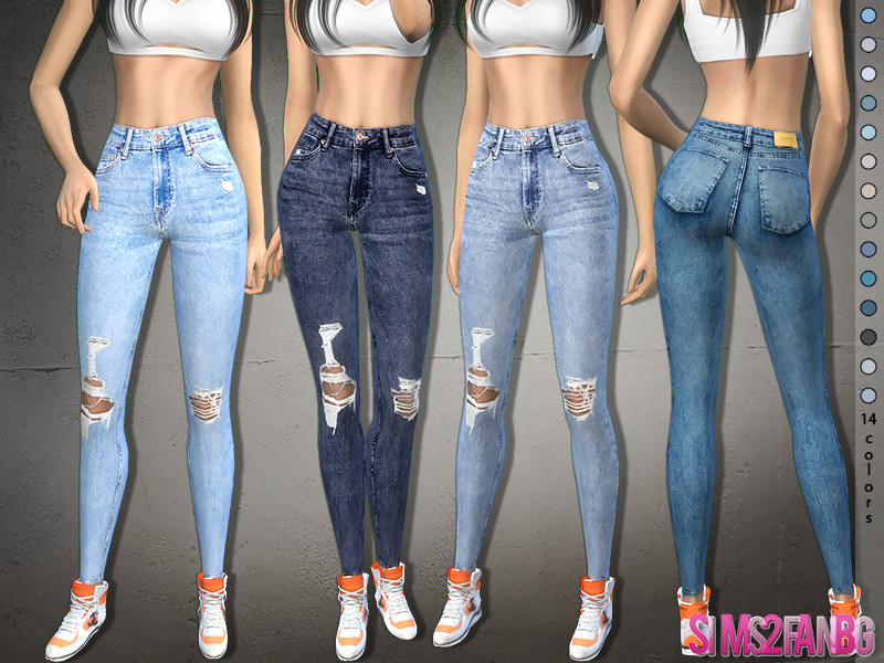The Sims Resource - 373 - Ripped Skinny Jeans