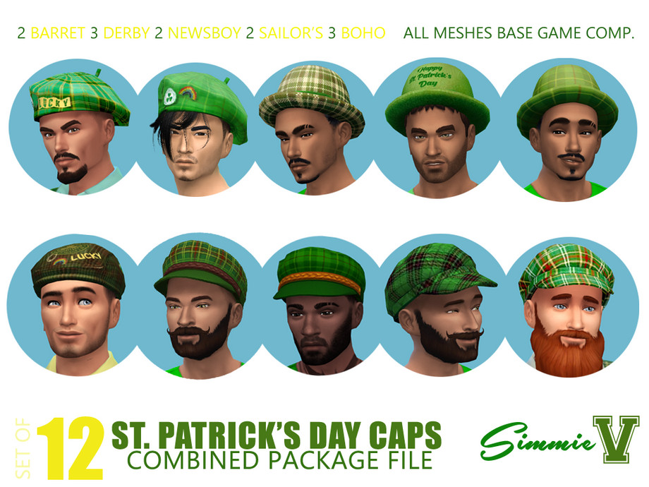 The Sims Resource - SimmieV_St Patrick's Beret - City Living needed