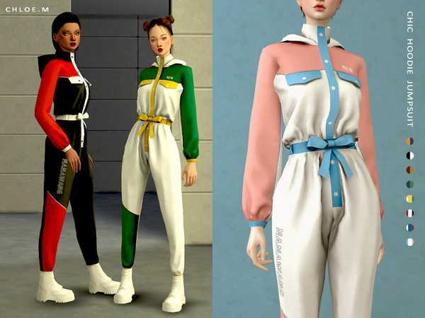 The Sims Resource - ChloeM-Chic Hoodie Jumpsuit