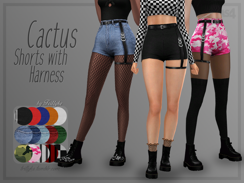 The Sims Resource - Trillyke - Cactus Shorts with Harness