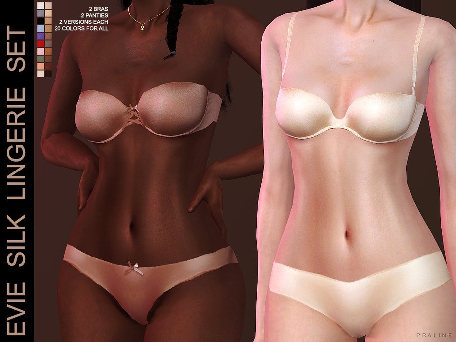 The Sims Resource - Evie Silk Lingerie Set