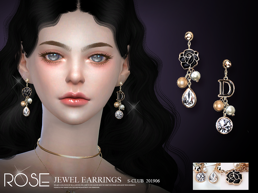 The Sims Resource - S-Club ts4 LL EARRINGS 201906