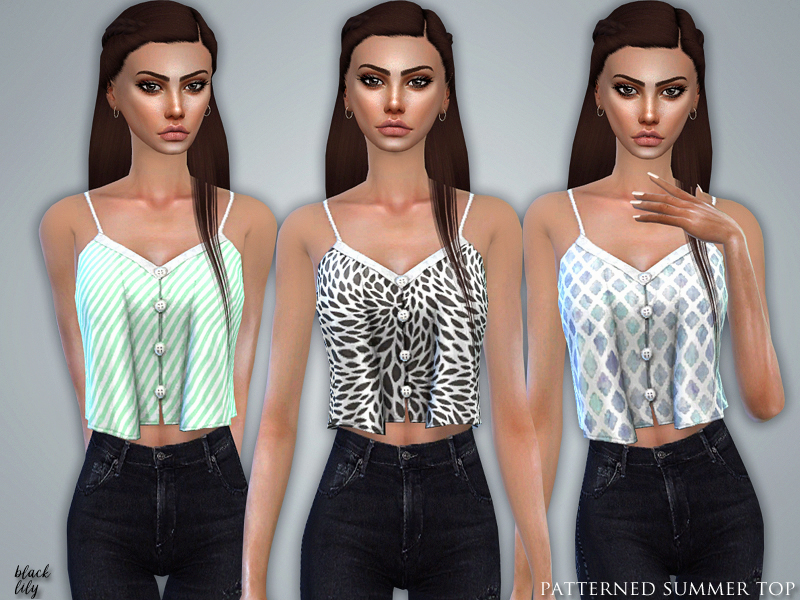 The Sims Resource - Patterned Summer Top