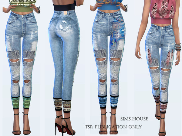 The Sims Resource - Boho style jeans