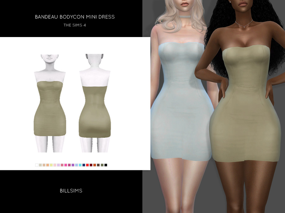 The Sims Resource - Bandeau Bodycon Mini Dress
