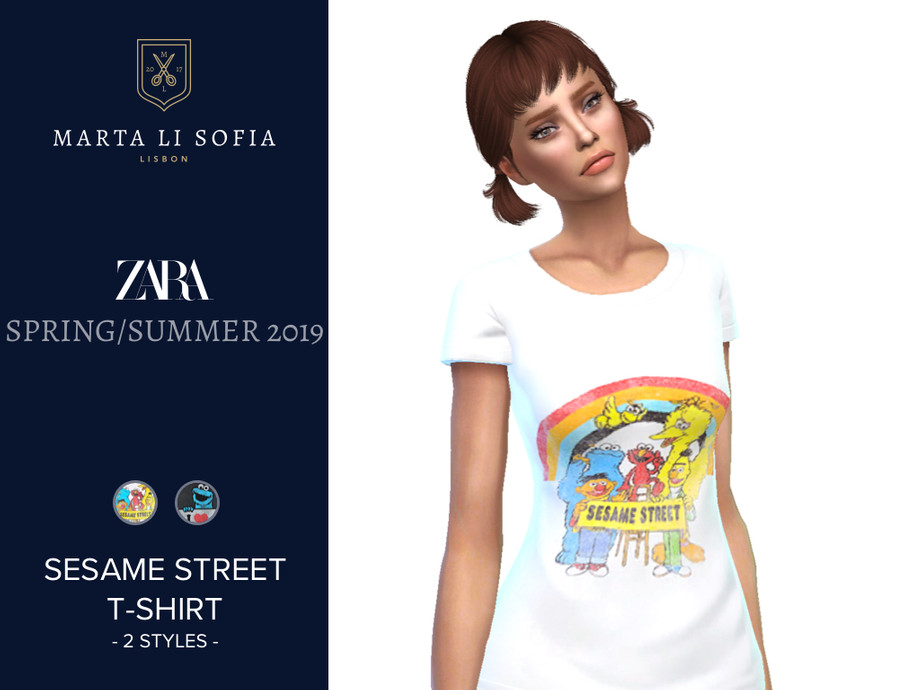 The Sims Resource - Marta Li Zara Sesame Street T-shirt