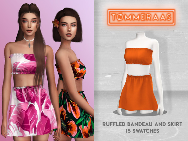 The Sims Resource - Ruffled Bandeau with Matching Skirt