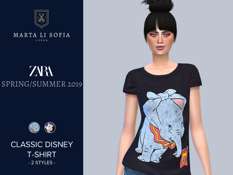 The Sims Resource - Marta Li Zara Classic Disney T-shirt