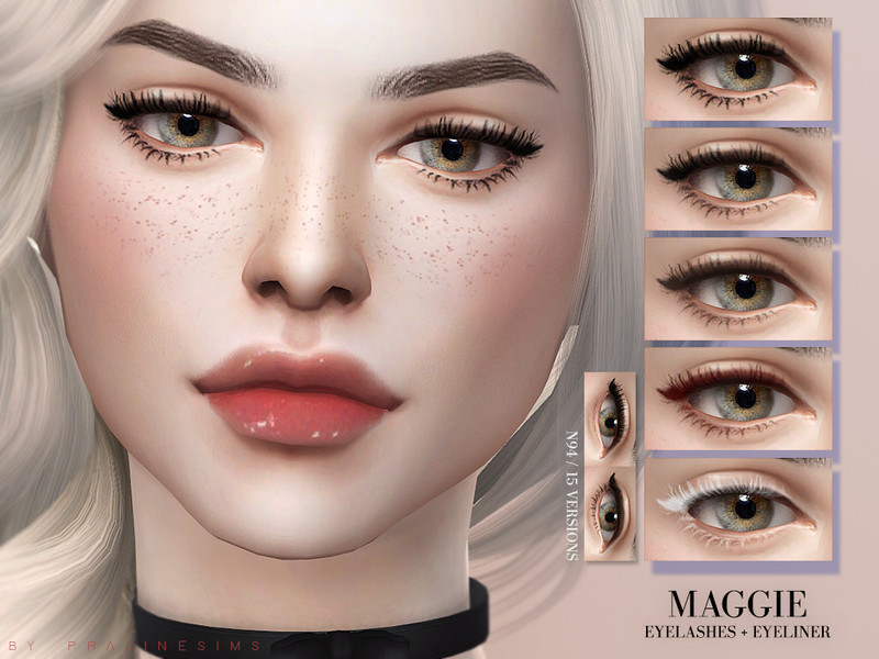 The Sims Resource - Maggie Eyelashes + Eyeliner N94