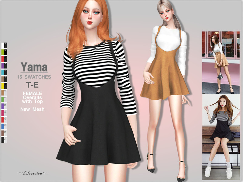 The Sims Resource - YAMA - Overalls with top
