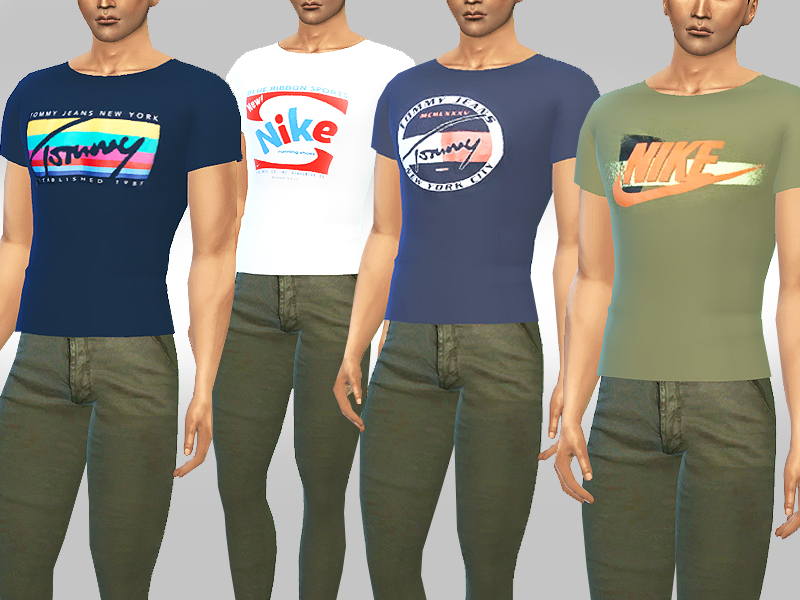 The Sims Resource - Men Brand Tees