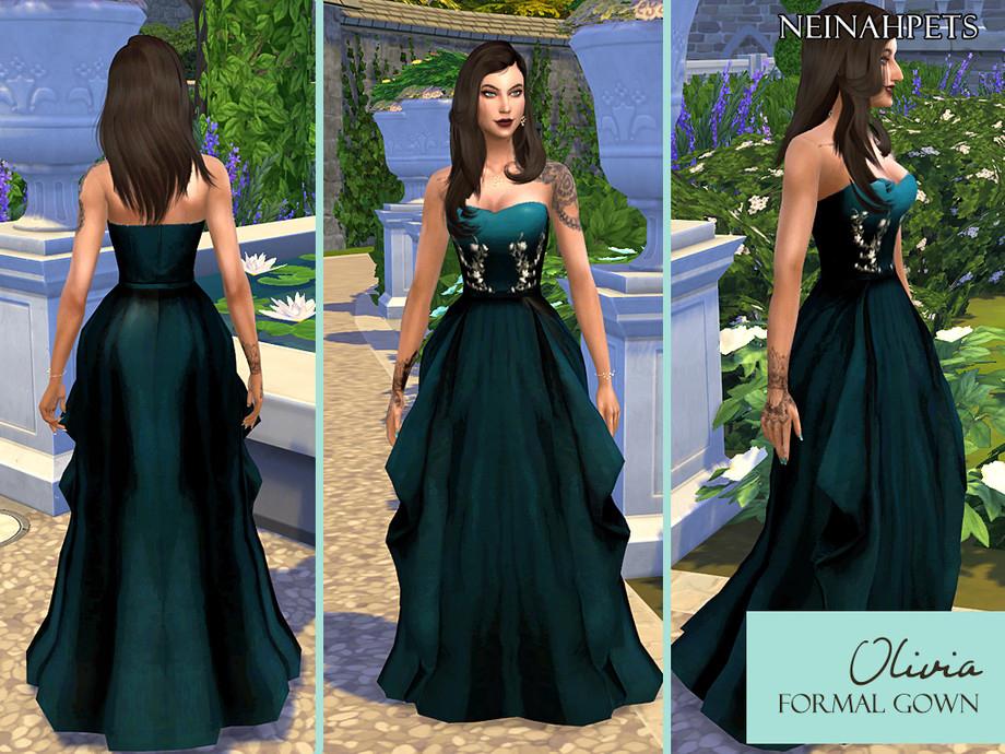 The Sims Resource - Oliva Formal Dress - Mesh needed