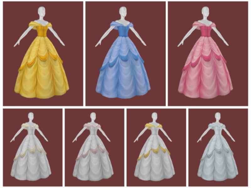 sims 4 cc disney princess dresses