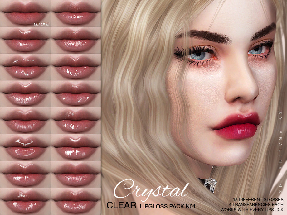 The Sims Resource - Crystal Clear Lipgloss Pack N01
