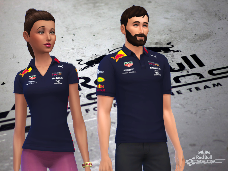 The Sims Resource - Red Bull Racing Team Polo 2019